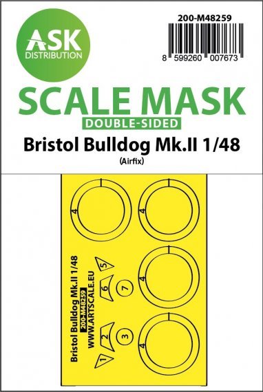 1/48 Bristol Bulldog Mk.II double-sided mask for Airfix