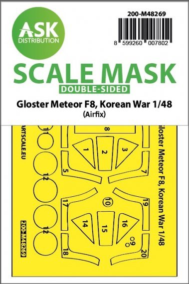 1/48 Gloster Meteor F.8 Korean war, double-sided mask for Airfix