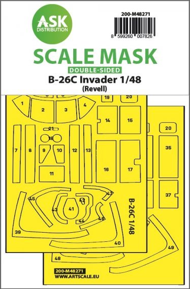 1/48 B-26C Invader double-sided express fit mask for Revell