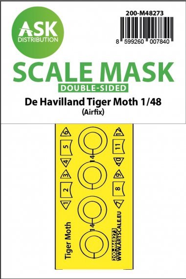 1/48 De Havilland Tiger Moth double-sided fit mask for Airfix