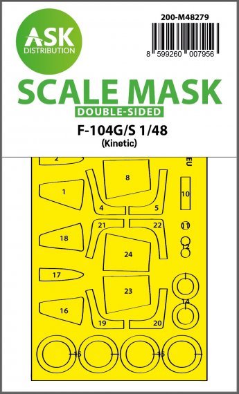 1/48 Lockheed F-104G/S double-sided mask for Kinetic