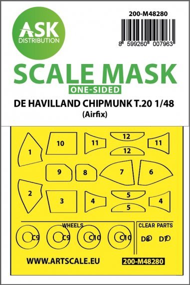 1/48 De Havilland Chipmunk T.20 mask for Airfix