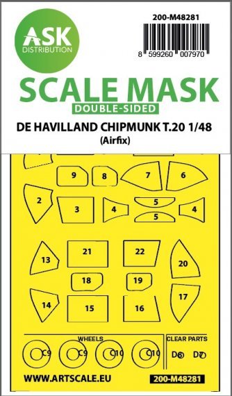 1/48 De Havilland Chipmunk T.20 mask for Airfix