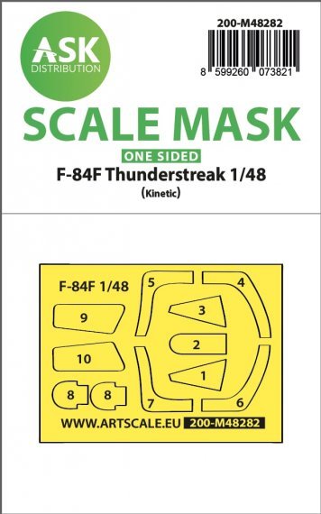 1/48 Republic F-84F Thunderstreak one-sided mask for Kinetic