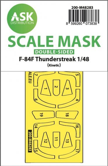 1/48 Republic F-84F Thunderstreak double-sided mask for Kinetic