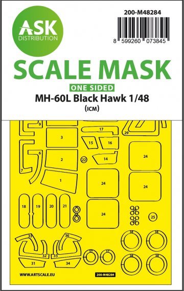 1/48 Sikorsky MH-60L Black Hawk mask for Icm