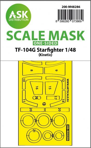1/48 Lockheed TF-104G Starfighter one-sided mask for Kinetic