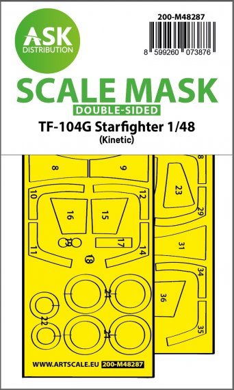 1/48 Lockheed TF-104G Starfighter double-sided mask for Kinetic