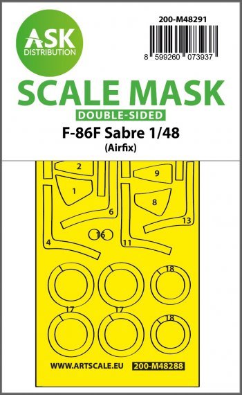 1/48 North-American F-86F Sabre double-sided mask for Airfix