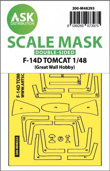 1/48 Grumman F-14D Tomcat double-sided mask for Great Wall Hobby