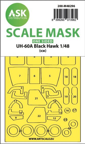 1/48 Sikorsky UH-60A Black Hawk one-sided mask for Icm