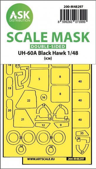 1/48 Sikorsky UH-60A Black Hawk double-sided mask for Icm