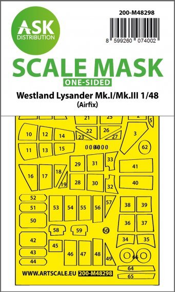 1/48 Westland Lysander Mk.I/Mk.III mask for Airfix