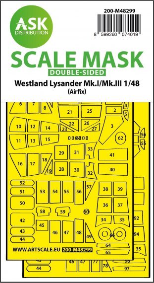 1/48 Westland Lysander Mk.I/Mk.III mask for Airfix