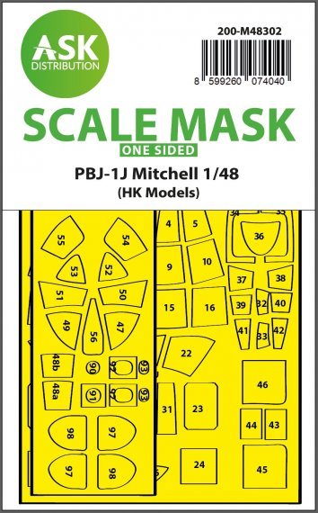 1/48 North-American PBJ-1J Mitchell paint mask outside for HK