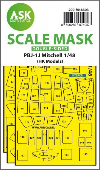 1/48 North-American PBJ-1J Mitchell mask inside & outside for HK