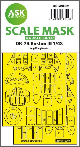 1/48 Douglas DB-7B Boston III double-sided mask for HKM