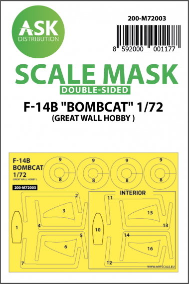 1/72 Grumman F-14B Bombcat wheels and canopy masks