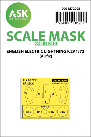 1/72 BAC/EE Lightning F.2A wheels and canopy masks
