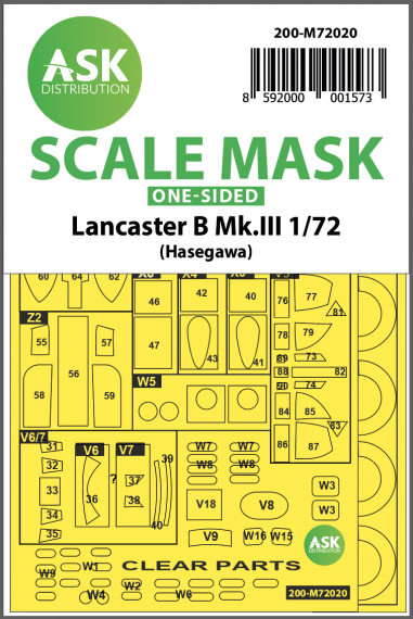 1/72 Avro Lancaster B Mk.III Kabuki wheels and canopy masks