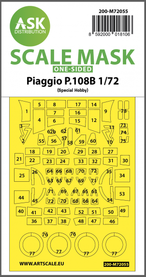 1/72 Piaggio P.108B one-sided painting express mask