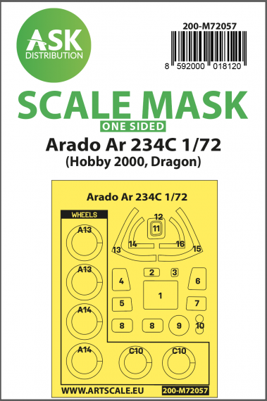 1/72 Arado Ar-234C one-sided painting express mask