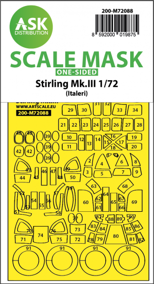 1/72 Short Stirling Mk.III paint mask forAirfix