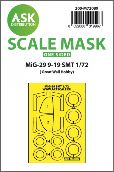 1/72 Mikoyan MiG-29 9-19 Smt paint mask for GWH