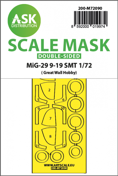 1/72 MiG-29 9-19 Smt double-sided express fit mask for GWH