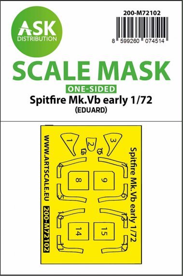 Art Scale Masken Spitfire Mk.Vb early 1/72 Eduard