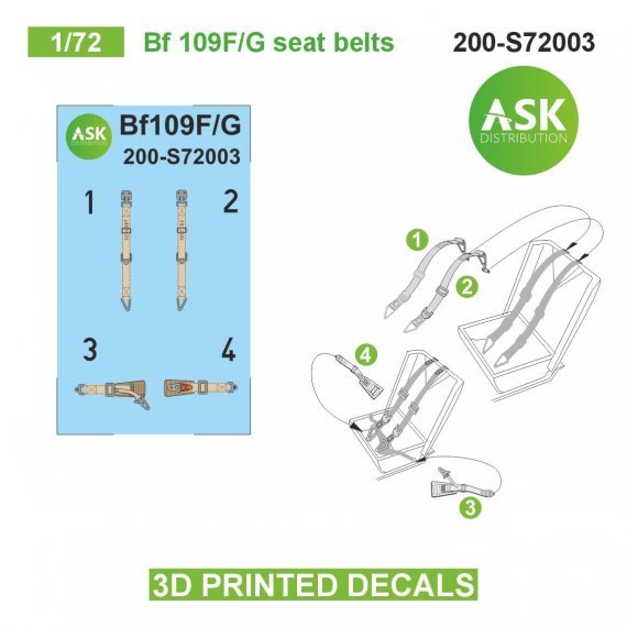 1/72 Messerschmitt Bf-109F/G seat belts