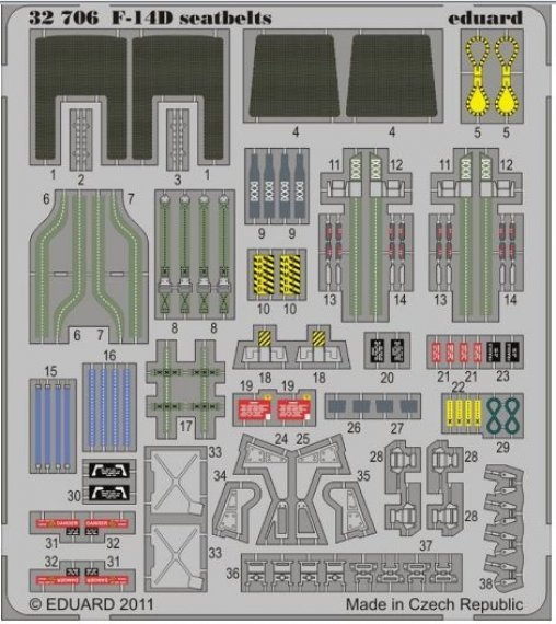 1/32 F-14D seatbelts (TRUMP)
