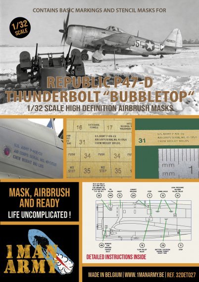 1ManArmy Mascherine P-47D Thunderbolt Bubbletop 1/32