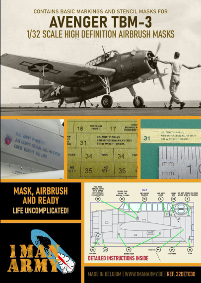 1/32 Grumman TBM-3 Avenger paint mask