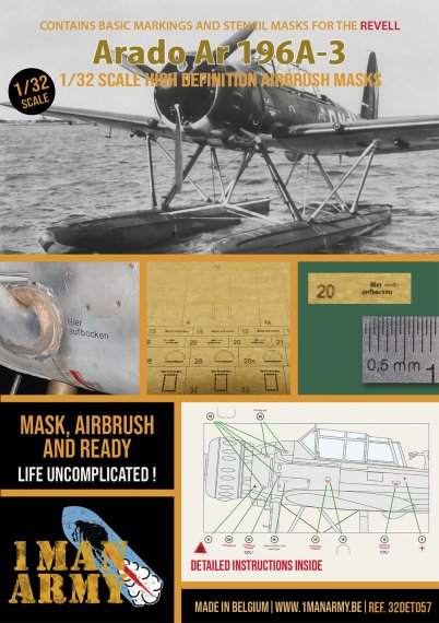Masques peinture Arado Ar-196A-3 1/32 pour Revell