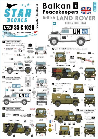 1/35 Balkan Peacekeepers #5. Landrover Defender UN, IFOR, SFOR