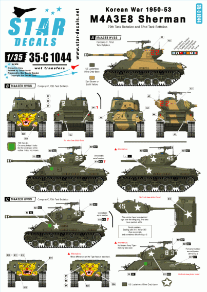 1/35 Korean War M4A3E8 Sherman Tigerface