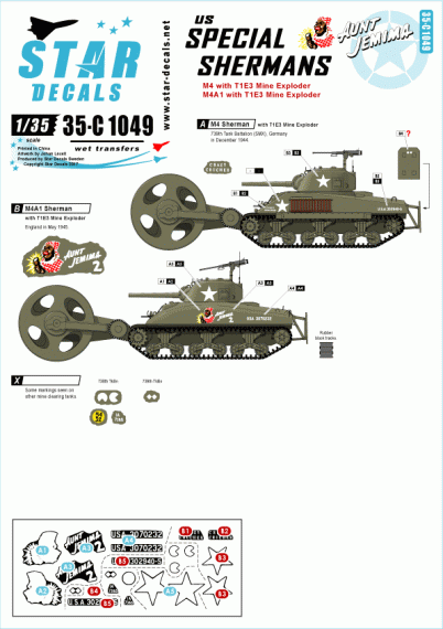 1/35 US Special Shermans. Aunt Jemima and mine exploder tank
