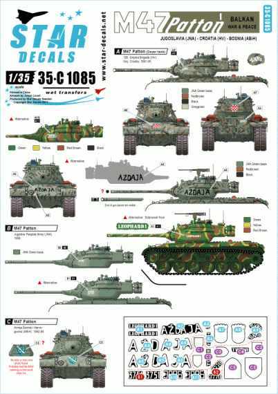 1/35 M47 Patton # 1. Balkan War & Peace. Jugoslavia JNA, Croatia