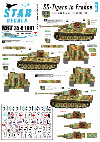 1/35 SS-Pz.Kpfw.VI Tigers in France # 3. 3. Kompanie / s.SS.Pz-A