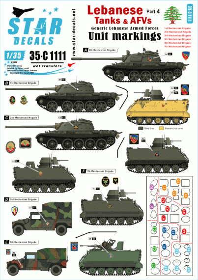 1/35 Lebanese Tanks & AFVs Part 4 Generic unit insignias