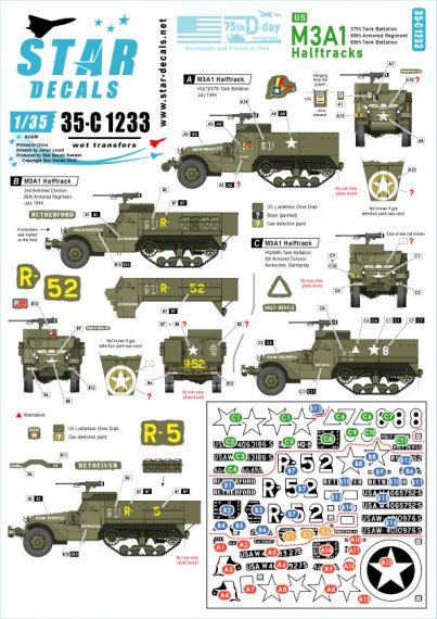 1/35 US M3A1 Halftracks. 75th-D-Day-Special. Normandy and France
