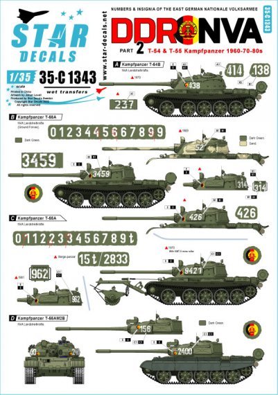 1/35 DDR-NVA Part 2. East Germany. T-54 & T-55 Kampfpanzer