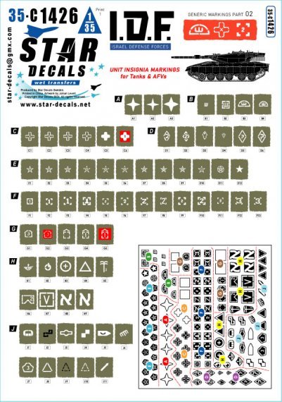 1/35 Idf Generic Markings Part 2. Israeli brigade/unit insignia