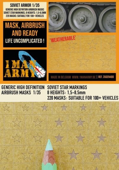 1/35 SOVIET Red Stars Full 8 heights Airbrush mask