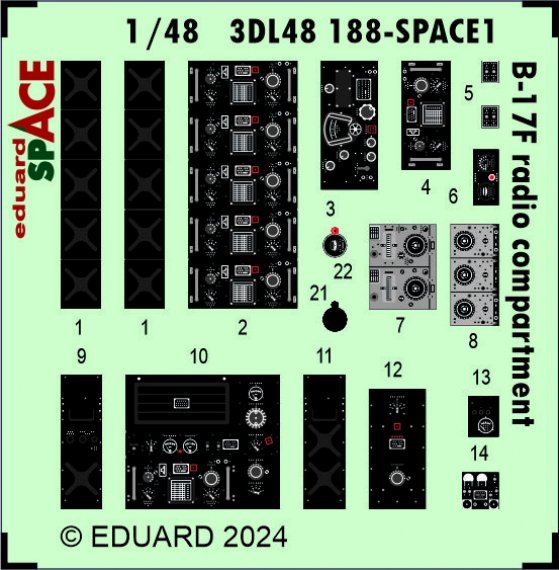 1/48 B-17F radio compartment for Edurard