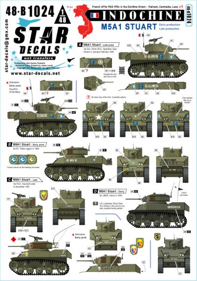 1/48 Indochine Part 1. French M5A1 Stuart Early and late turrets