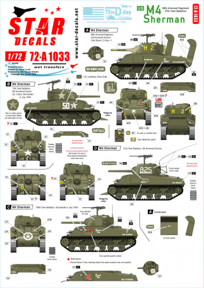 1/72 US M4 Sherman. 75th-D-Day-Special.Normandy & France 1944