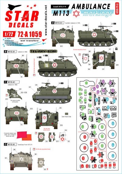 1/72 Israeli AFVs Part 4 M113 Ambulance markings