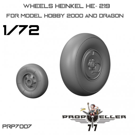 Roues Heinkel He-219 1/72 pour Dragon/Hobby 2000